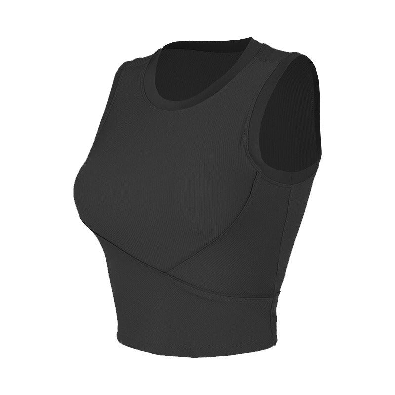 Rib Running Sports Tank Top for Women – Moisture-Wicking Yoga & Fitness Vest