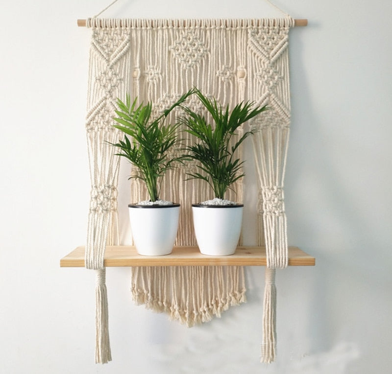 Bohemian Macrame Wall Hanging – Handmade Cotton Rope Boho Decor