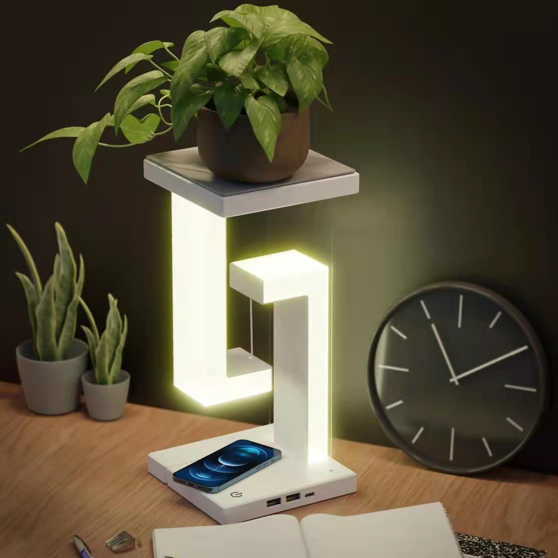 Creative Floating Wireless Charging Table Lamp – Eye Protection LED Night Light for Home & Office