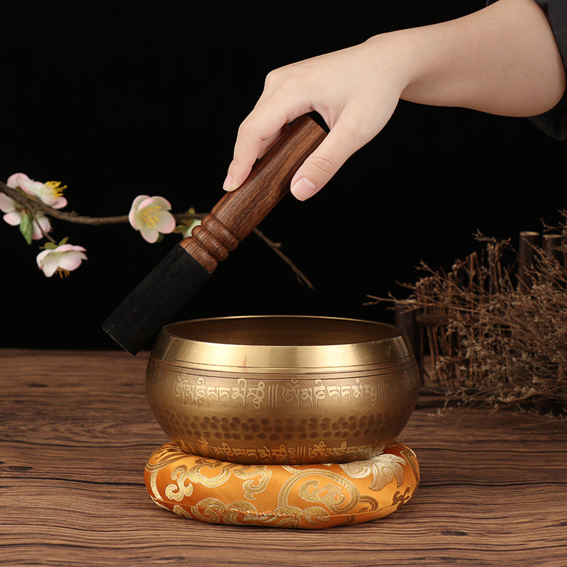 Tibetan Nepal Handmade Singing Bowl Set – Buddha Mantra Meditation & Wellness Sound Bowl