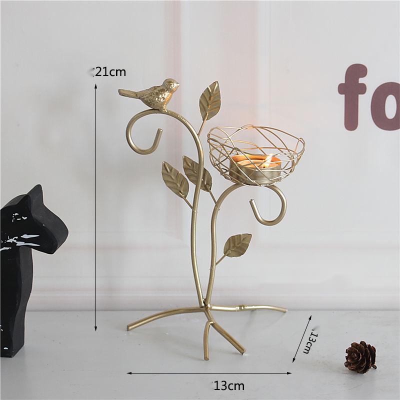 Golden Bird Aroma Candle Holder – Wrought Iron Home Decor Accent