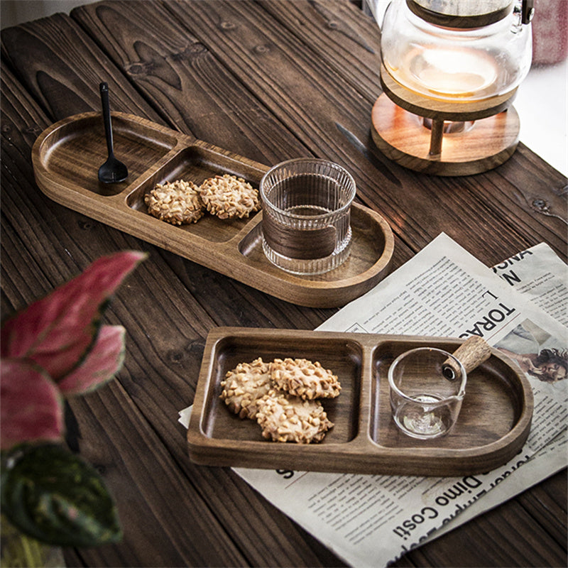 Acacia Wood Oval Retro Divided Plate – Durable, Stylish & Eco-Friendly