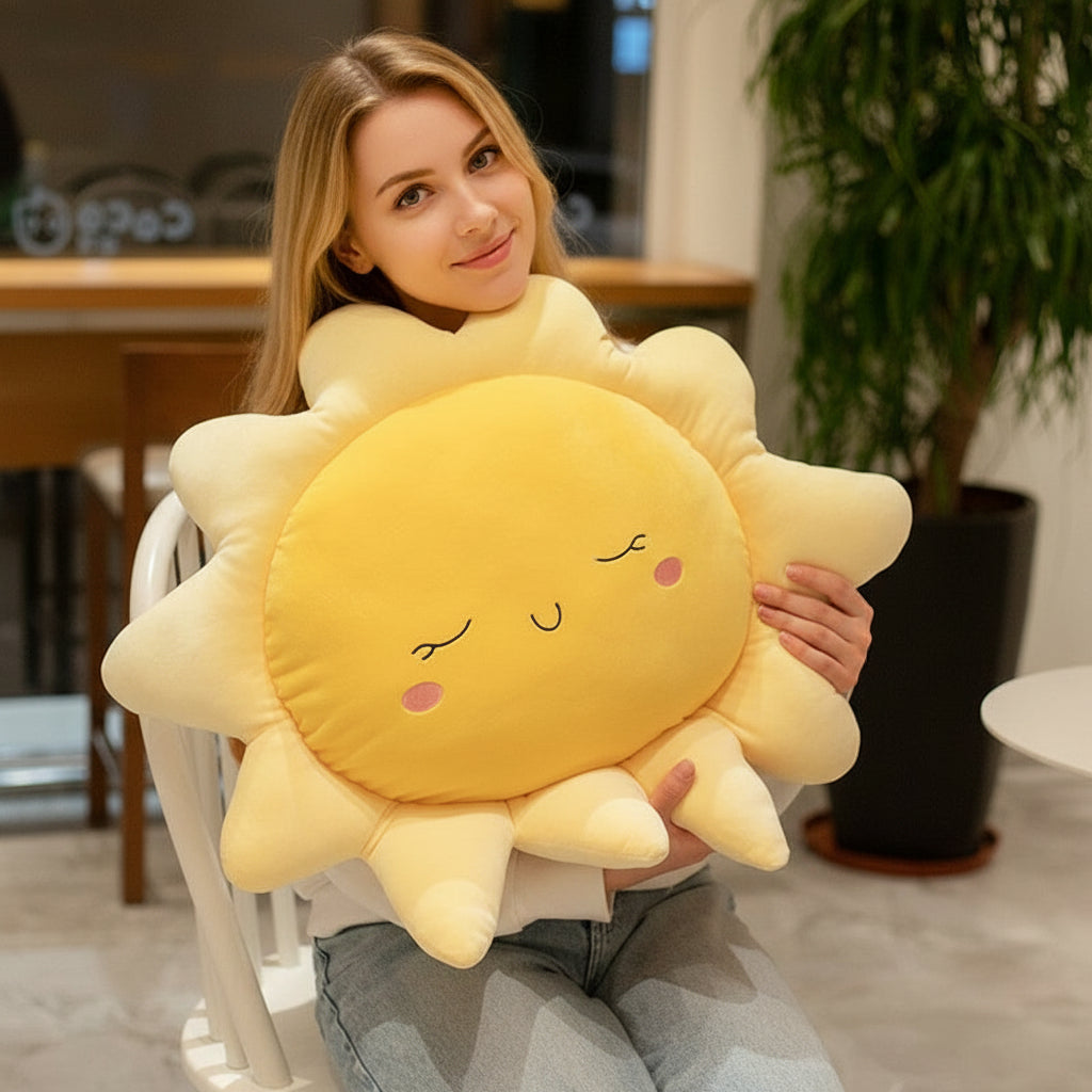 Sun Cloud Plush Pillow – Soft & Cozy Decorative Cushion for Kids & Adults