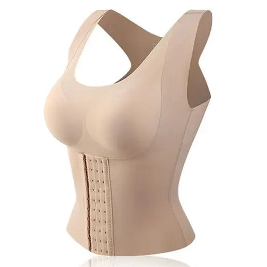 Soutien de alças modelador feminino sem costuras – Controlo abdominal, corretor de postura, top com bojo