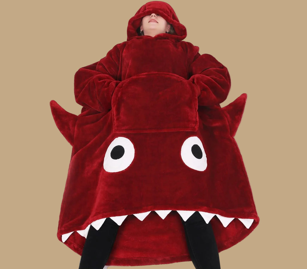 Shark Hoodie Blanket – Oversized Cozy Sleepwear for Home & Lounge