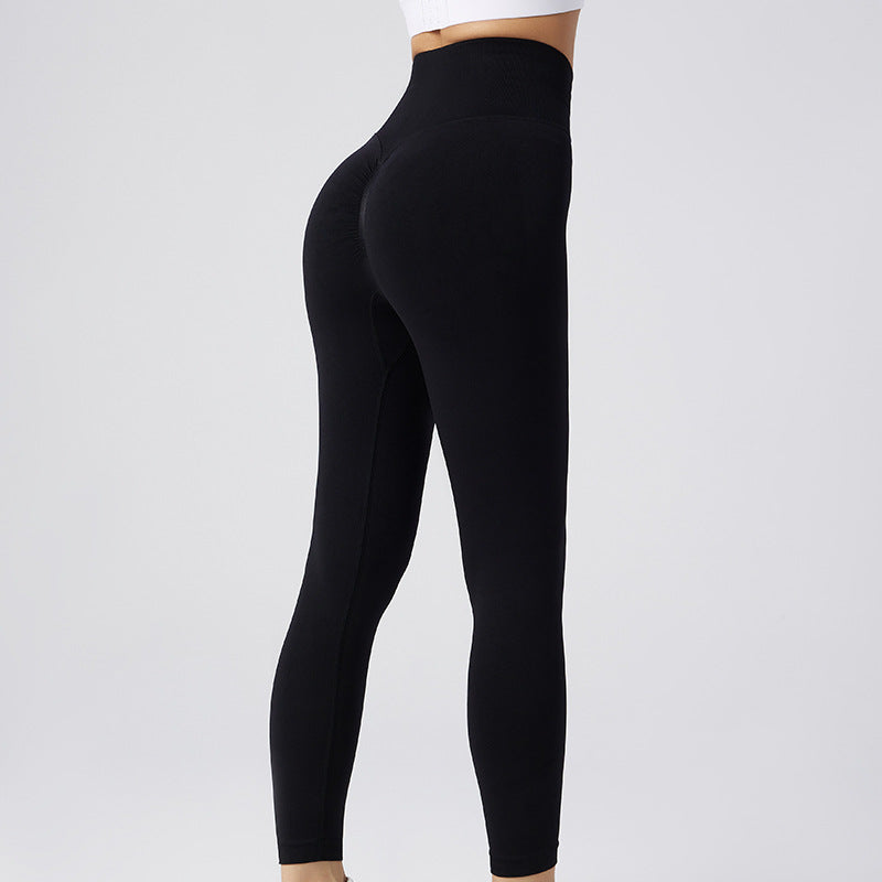 Seamless Tummy Control Yoga Leggings for Women – High-Waist Peach-Butt Workout & Running Fitness Pants
