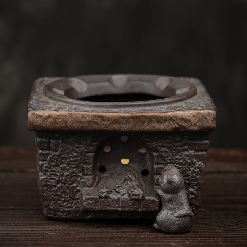 Handmade Vintage Stoneware Tea Warmer Set – Ceramic Ritual & Wellness Tea Set