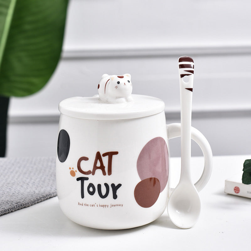 CeraCute Cat Ceramic Mug – 420ml Cute Coffee & Tea Cup