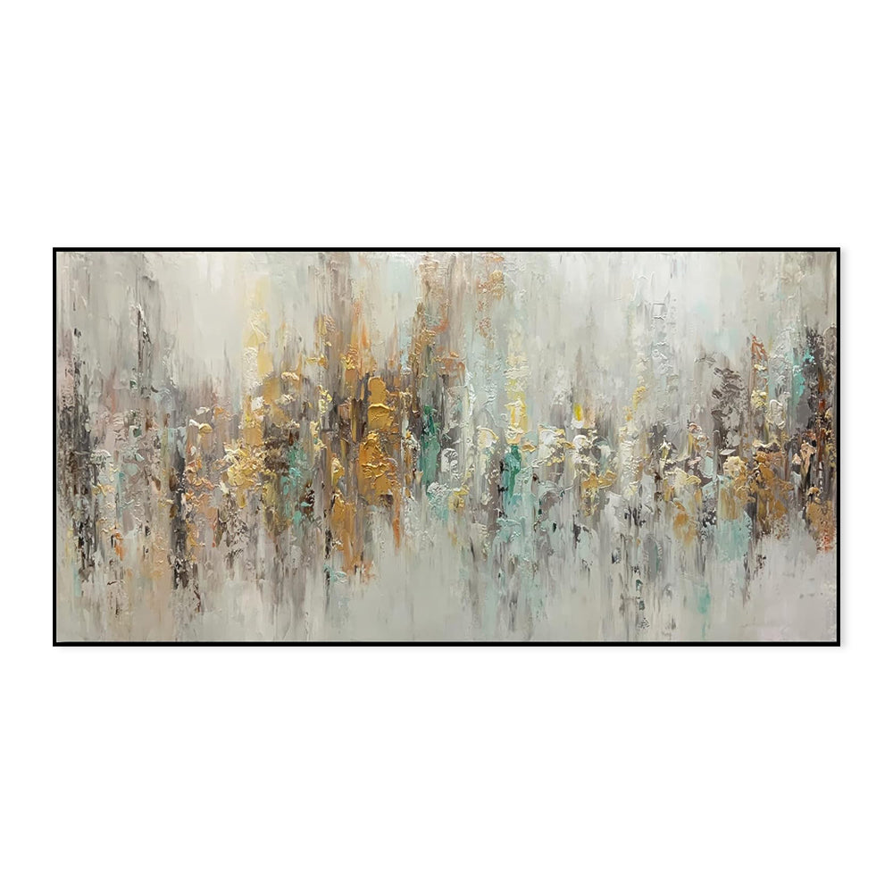 Handmade Abstract Oil Painting on Canvas – Modern Horizontal Wall Art