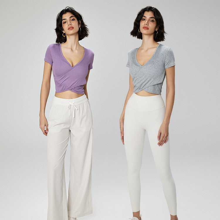 Super Stretch Waist-Length Short Sleeve Top – Modal Rib, Soft & Comfortable