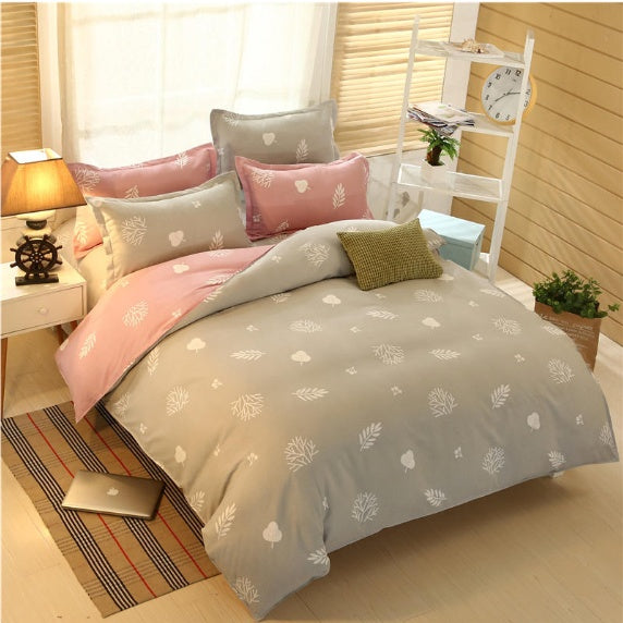 Modern Floral Bedding Set 4-Piece – Soft Polyester Sheet Style Bed Set