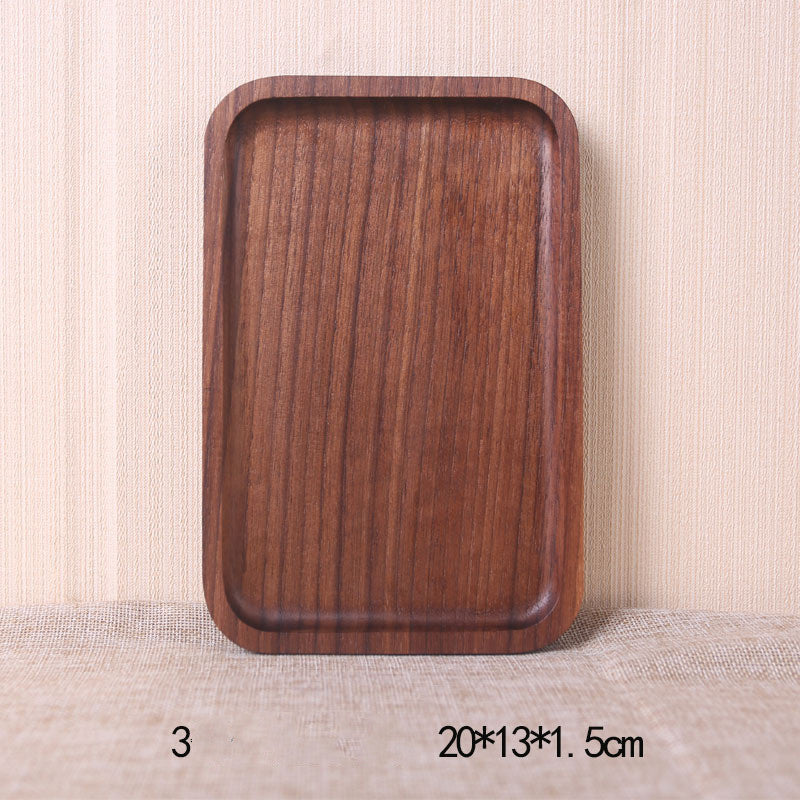 Hand-Painted Wooden Serving Tray – Japanese & Korean Style Square & Round Dinnerware