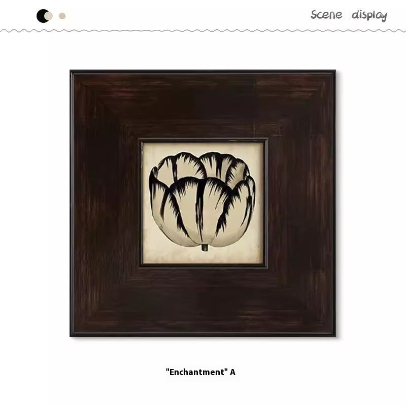 Silent Style Floral Canvas Wall Art – Framed Decorative Painting