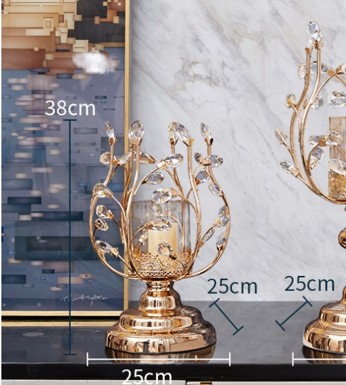 Retro Metal Candle Holder – Light Luxury Geometric Ornament