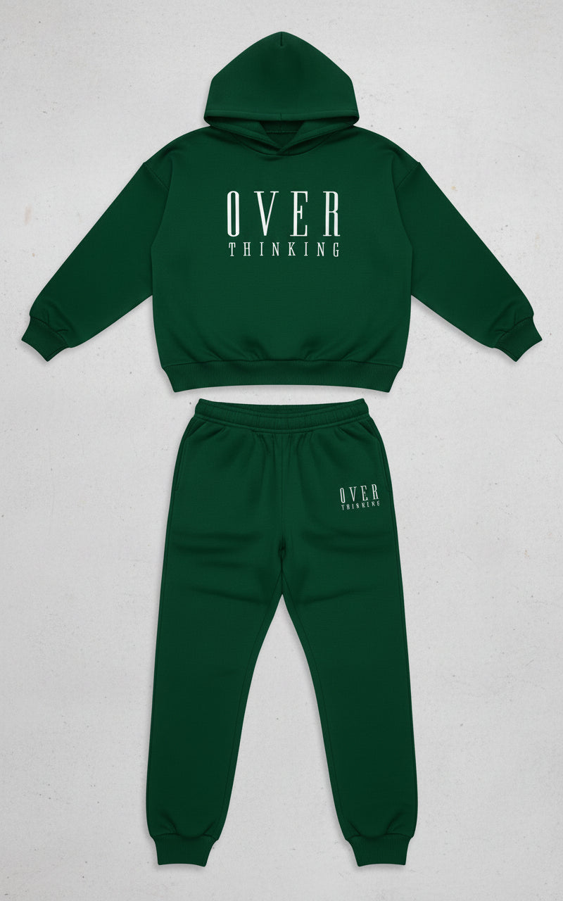Green 2-Piece Cotton Sports Tracksuit – Long Sleeve Jacket & Trousers