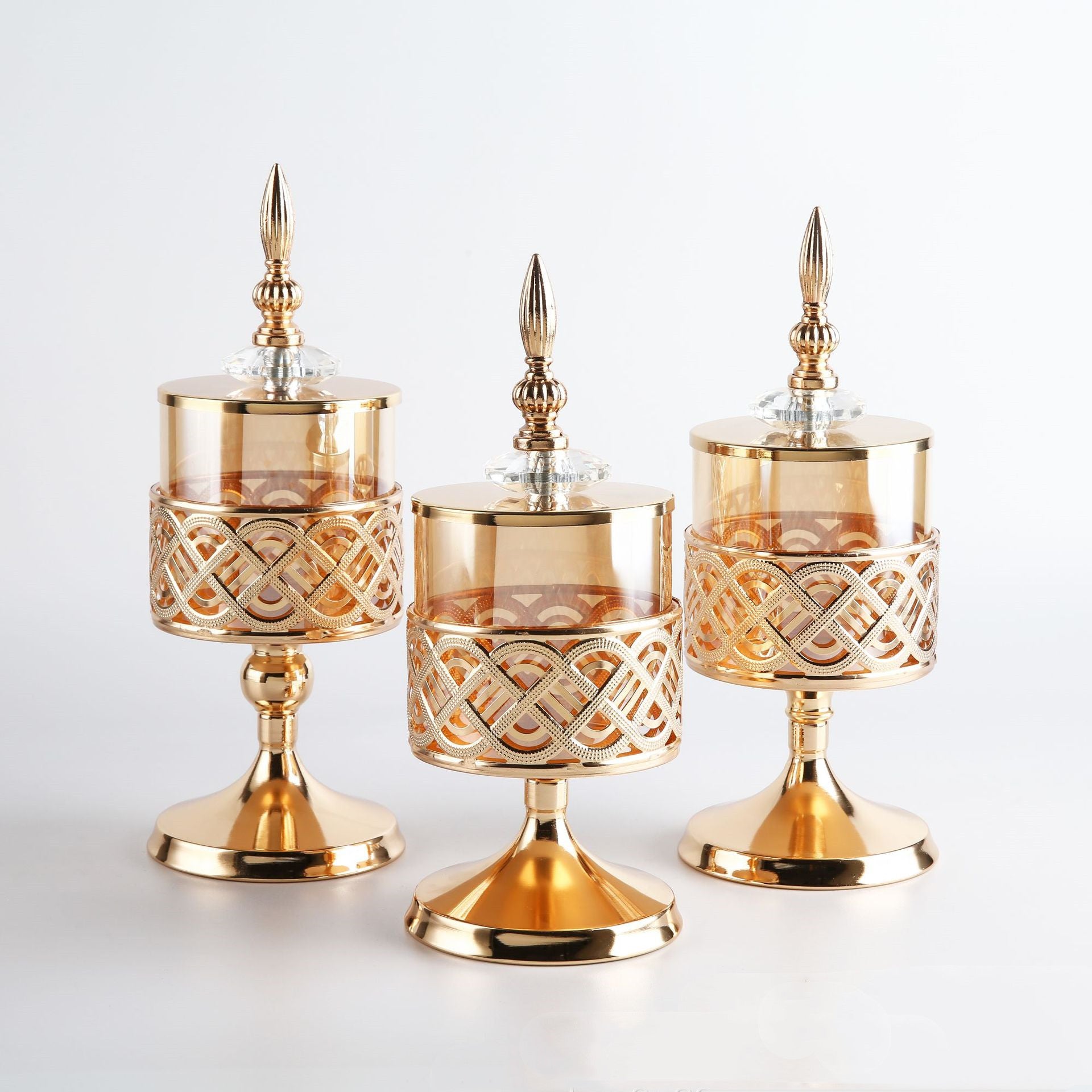 Gold Glass Decorative Candlestick – Modern Minimalist Home Decor