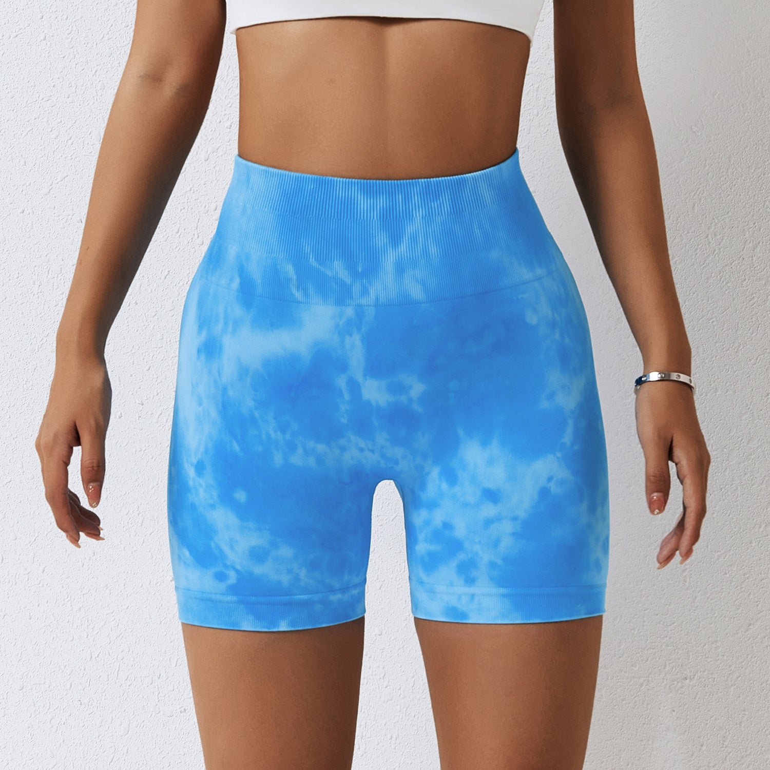 Splash Dyed Seamless Yoga Shorts for Women – Comfortable & Stylish Fitness Wear