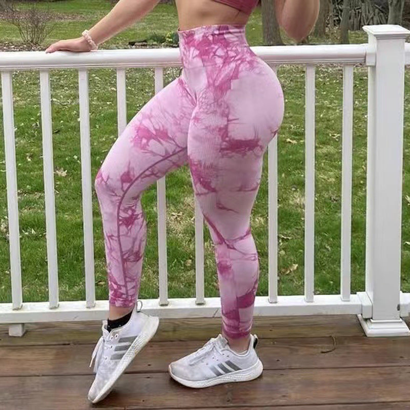 Tie Dye Leggings Women – Seamless Yoga &amp; Fitness Pants | Push Up Workout Tights