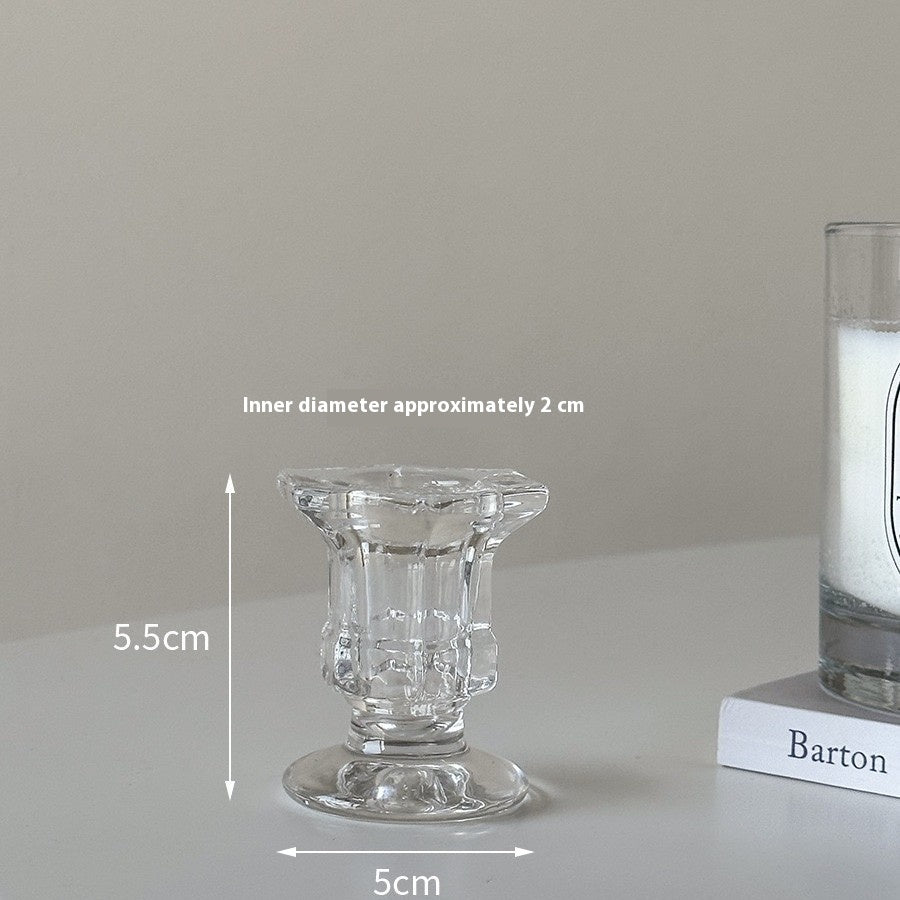 Northern European Retro Crystal Candle Holder – Elegant Glass Decor