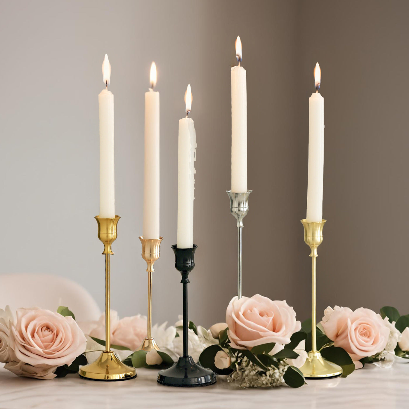 Candle Holder Set – Wrought Iron Electroplated Home Decor