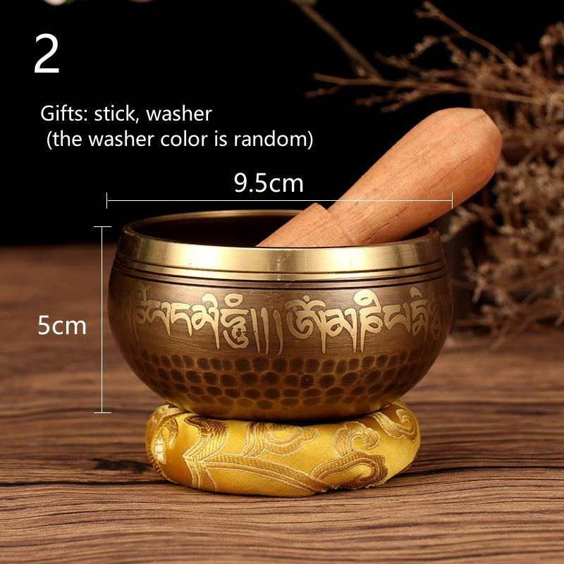 Tibetan Nepal Handmade Singing Bowl Set – Buddha Mantra Meditation & Wellness Sound Bowl