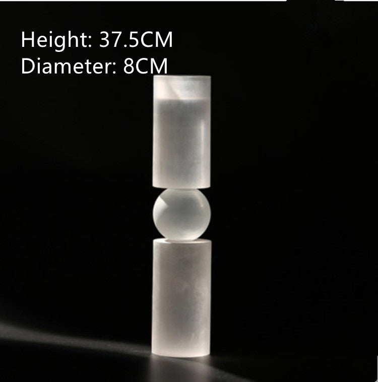Modern Crystal Candle Holder – Frosted Electroplated Decorative Candlestick
