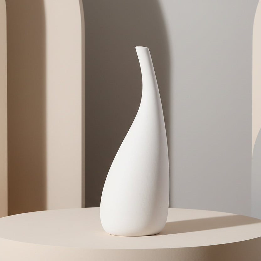 Modern Water Drop Ceramic Hanging Vase – Abstract Decorative Ornament for Home & Office