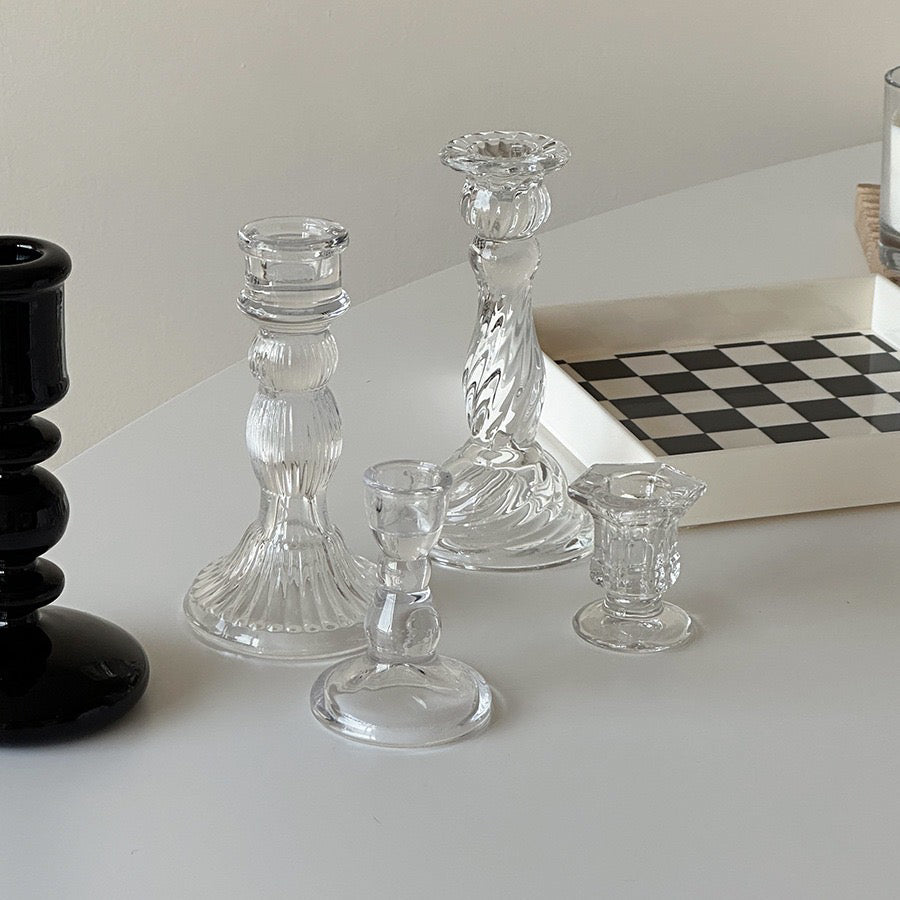 Northern European Retro Crystal Candle Holder – Elegant Glass Decor