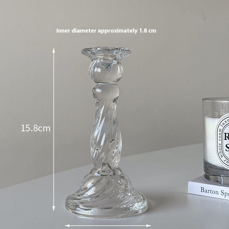 Northern European Retro Crystal Candle Holder – Elegant Glass Decor