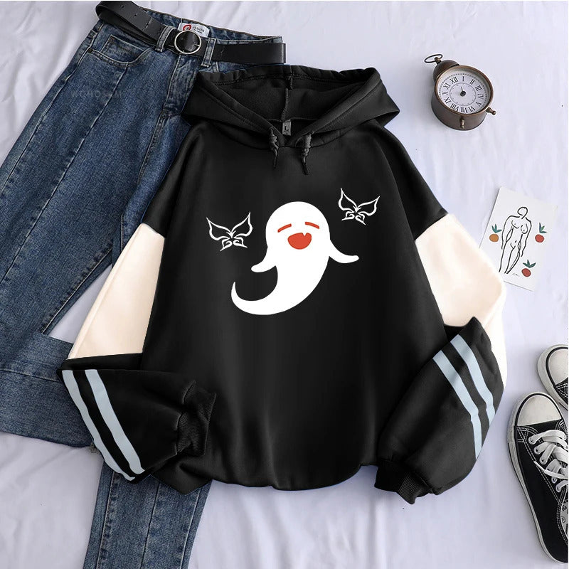 Sweatshirt com Capuz Estampada com Fantasma Original da Primavera – Unissexo Casual | Manga Longa