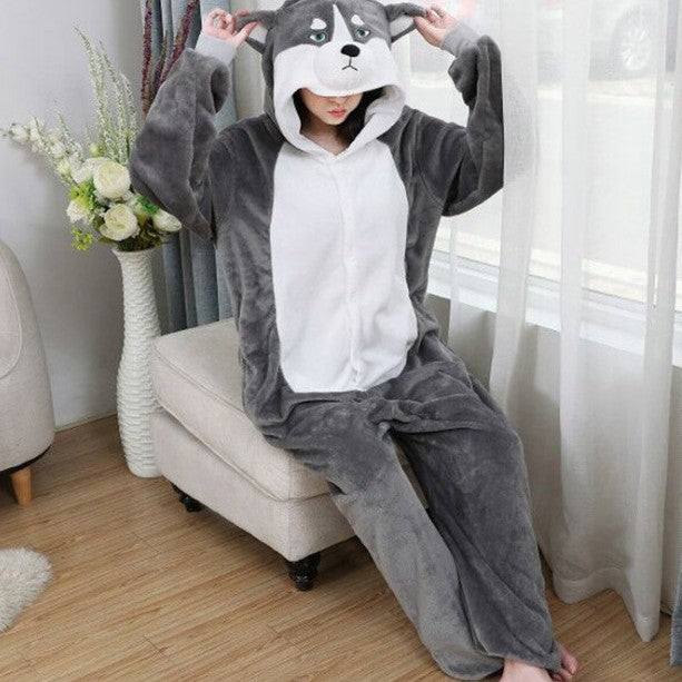 One-Piece Flannel Pyjama – Warm, Breathable & Cute Homewear for Family Comfort