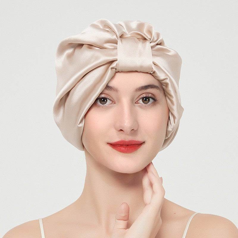Luxury Satin French Nightcap – Double‑Layer Hair‑Care Sleep Bonnet for All Seasons