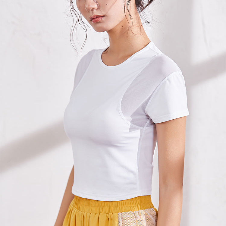 Women’s Quick-Dry Crop Top – Breathable Fitness Shirt with Anti-UV & Anti-Bacterial Fabric | Spandex Performance Activewear