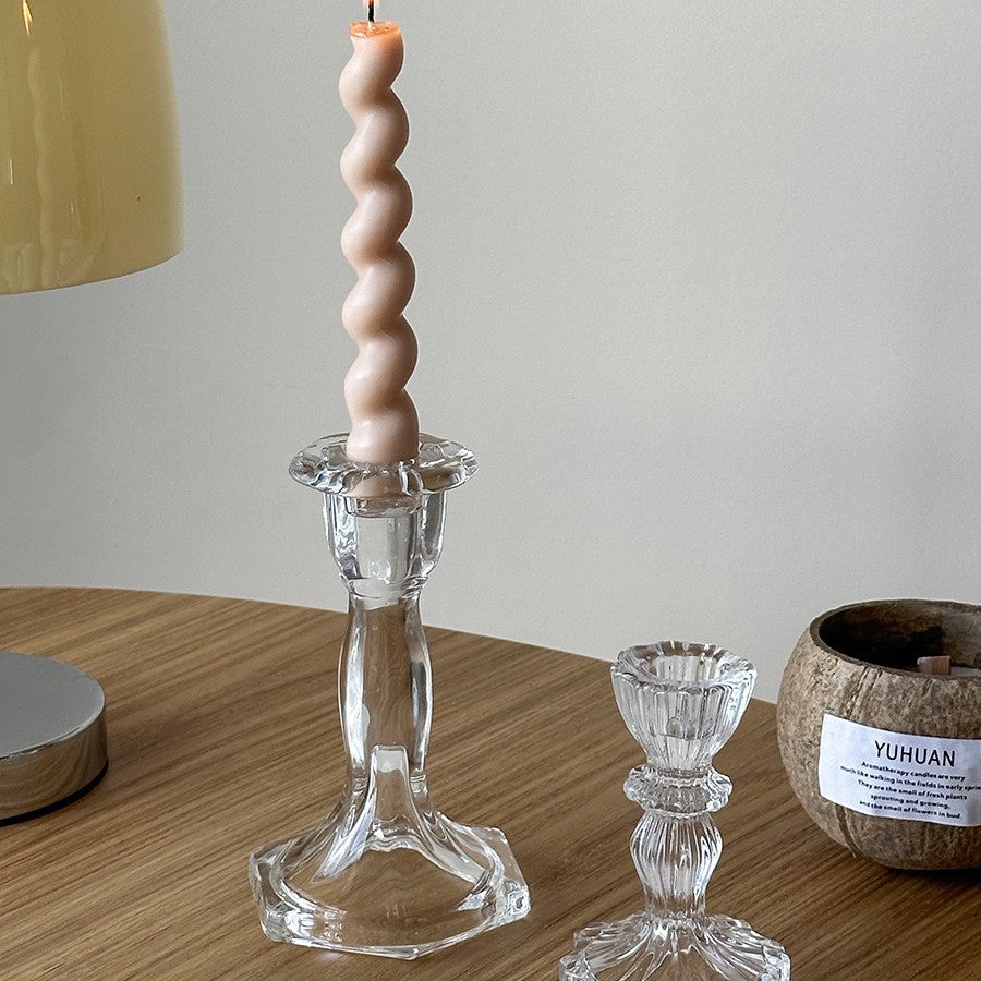 Northern European Retro Crystal Candle Holder – Elegant Glass Decor