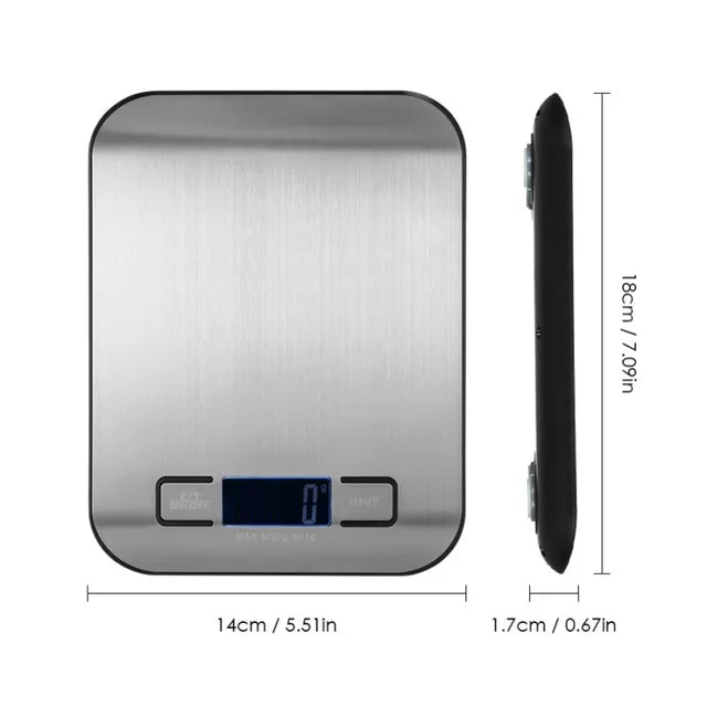 Digital Kitchen Scale – Stainless Steel Portable Food & Jewelry Scale with LED Display