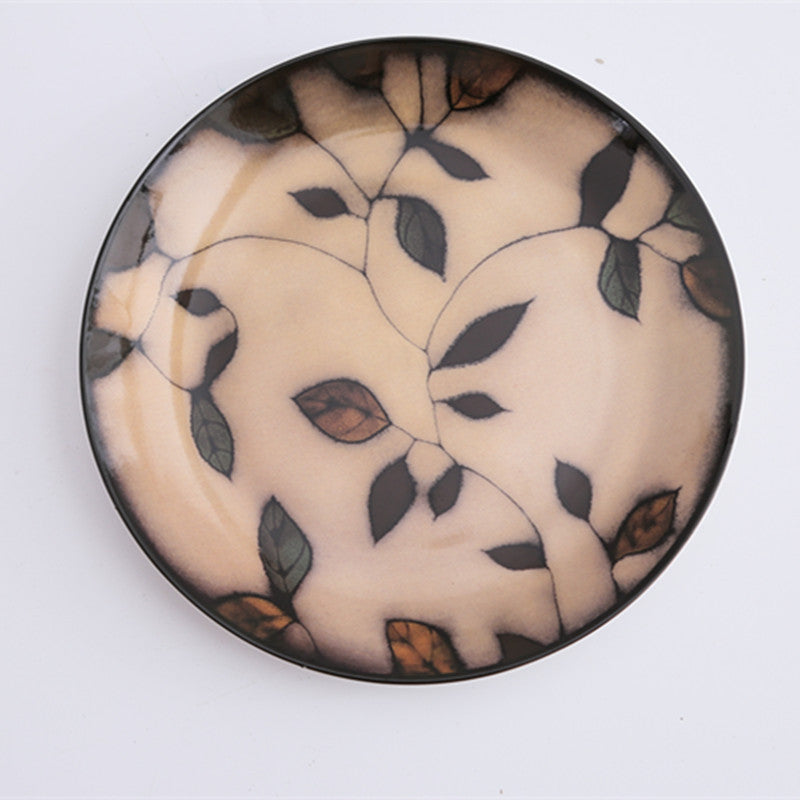 Floral Ceramic Dinner Plate – Glazed Round Plate