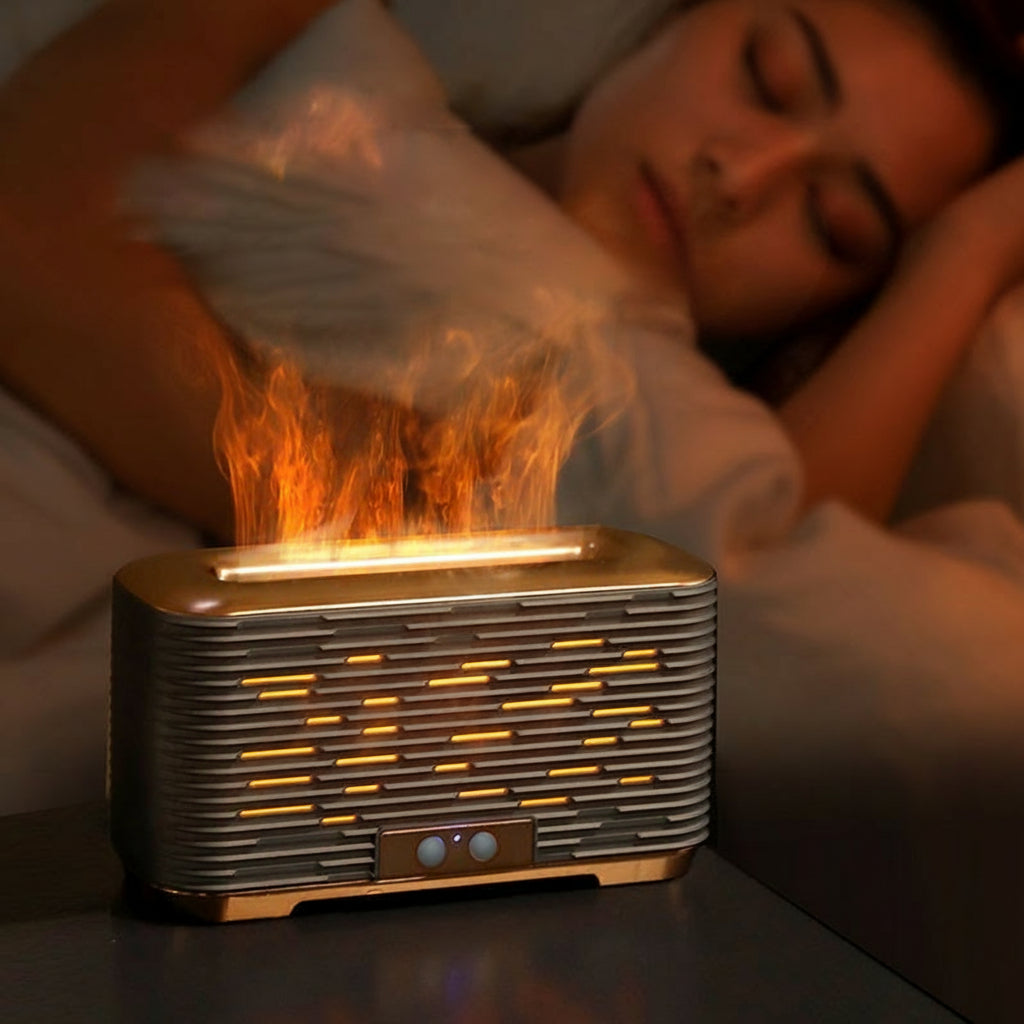 Flame Humidifier – Silent Mini Aromatherapy Diffuser | Air Humidifier with Timing &  LED Flame Light
