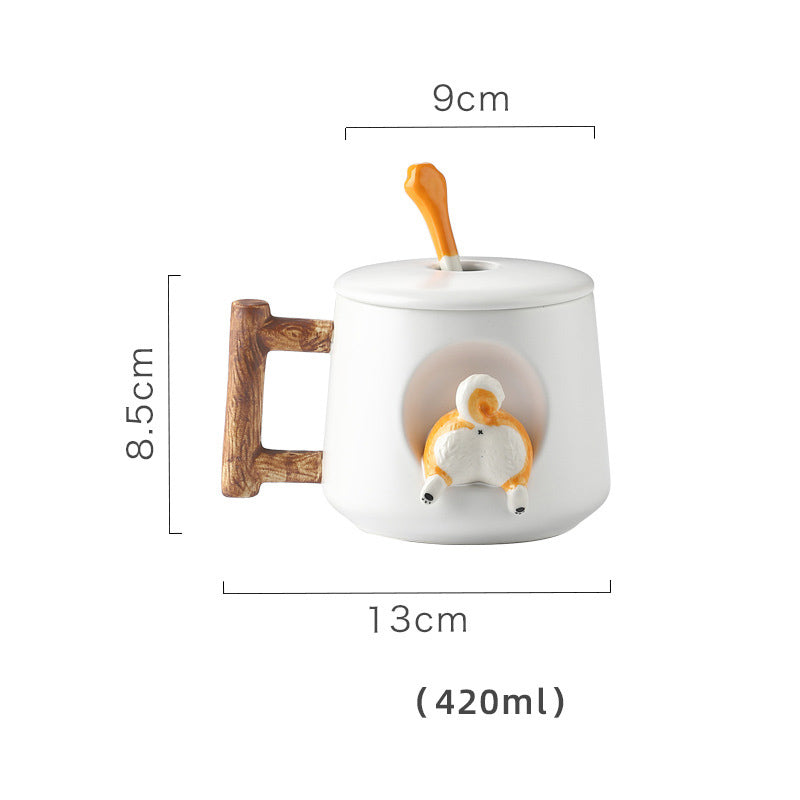 Shiba Inu Porcelain Mug – Cute 450ml Coffee & Tea Cup