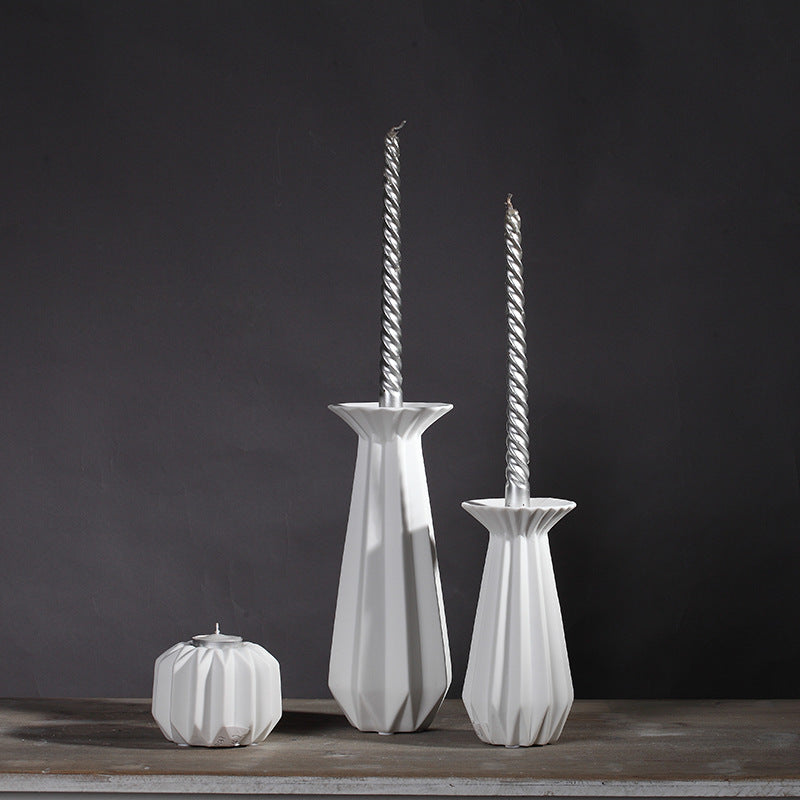 Scandinavian Minimalist Ceramic Candle Holder – Modern Home Decor