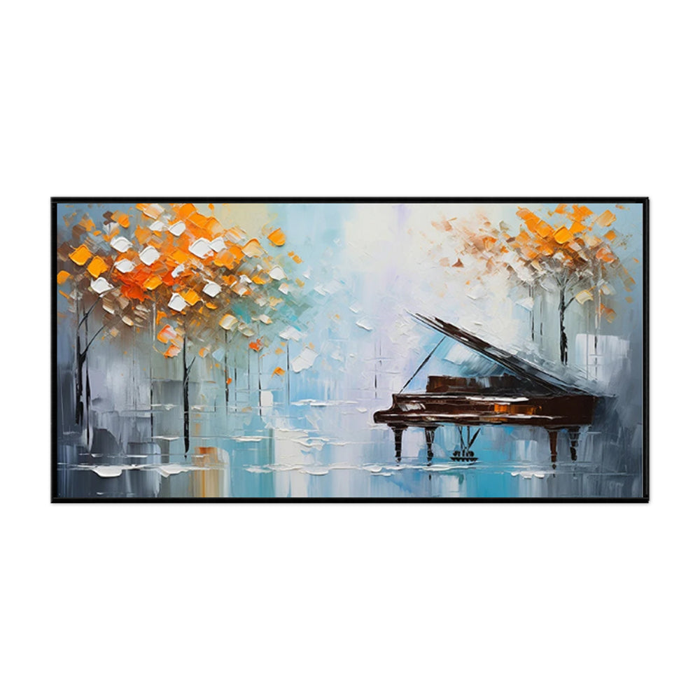 Handmade Tree Oil Painting on Canvas – Modern Abstract Landscape Wall Art