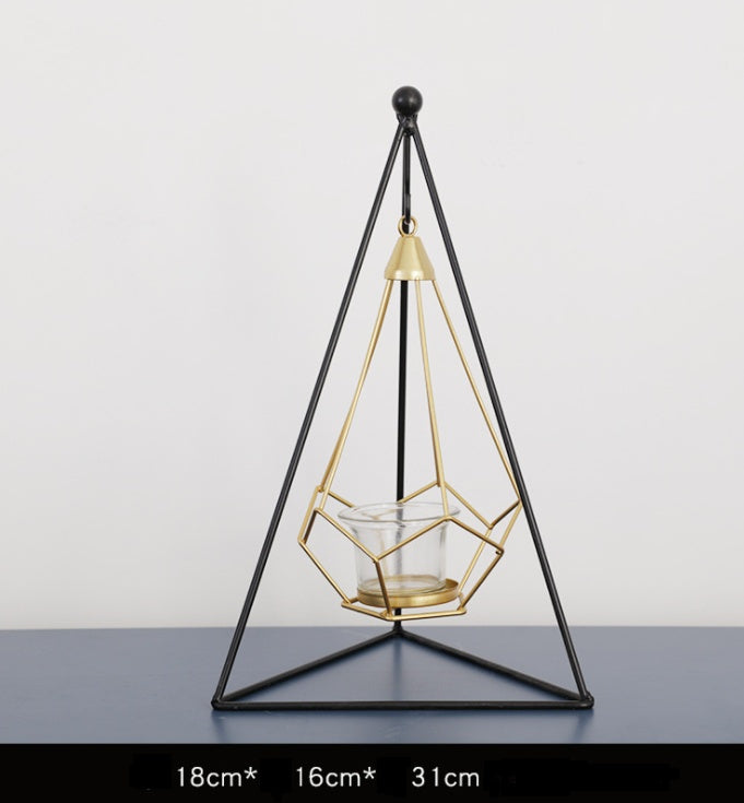 Nordic Iron Candle Holder – Stylish Block Candle Stand for Home Decor