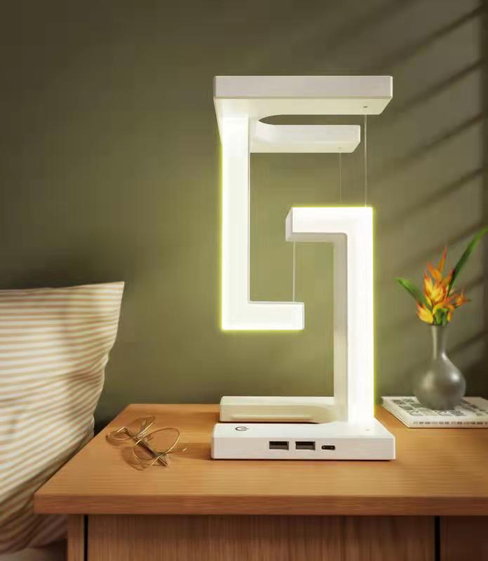 Creative Floating Wireless Charging Table Lamp – Eye Protection LED Night Light for Home & Office