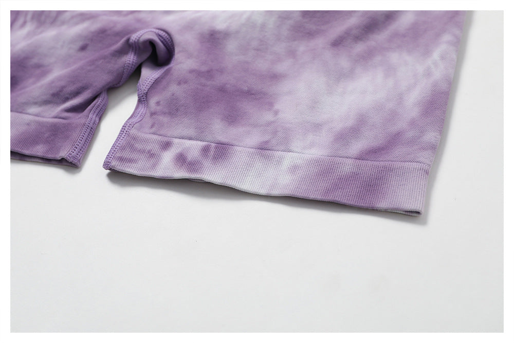 Splash Dyed Seamless Yoga Shorts for Women – Comfortable & Stylish Fitness Wear