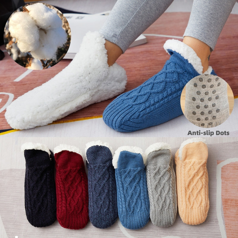 Cozy Indoor Floor Socks – Thick Warm Non-Slip Winter Slipper Socks for Women & Men | Plush Sherpa Fuzzy Home Comfort