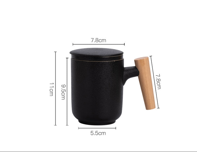 Ceramic Cup with Bamboo Lid – 450ml Stylish Drinkware