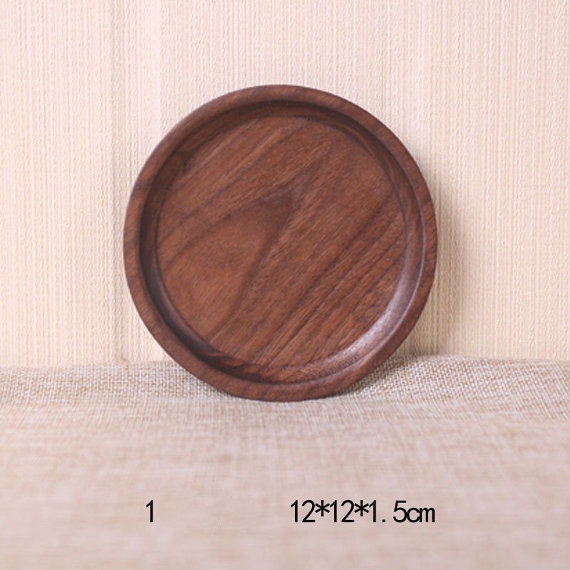 Hand-Painted Wooden Serving Tray – Japanese & Korean Style Square & Round Dinnerware
