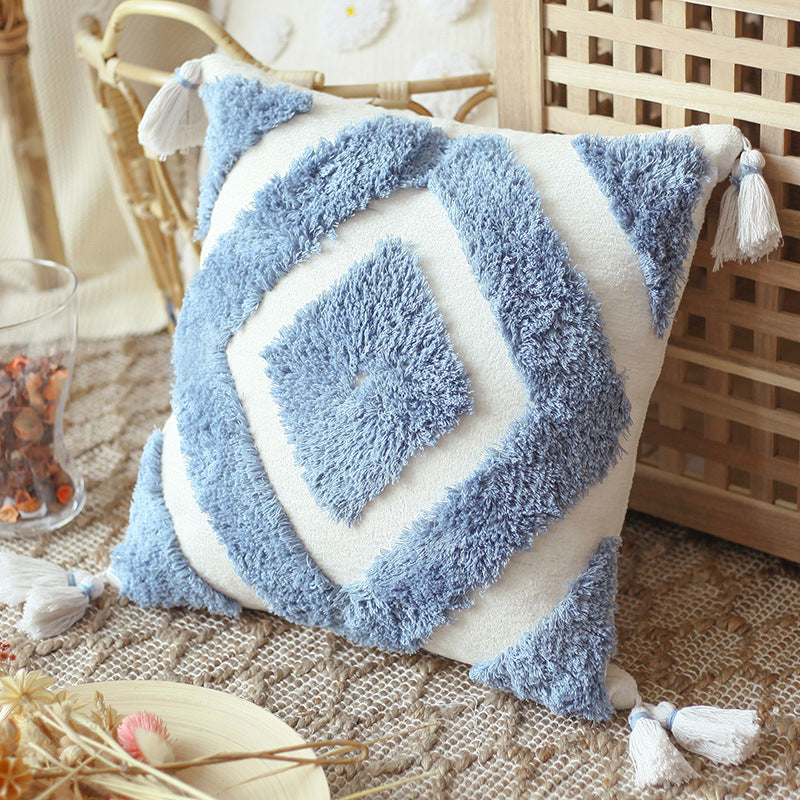 Nordic Moroccan Bohemian Pillow Cover – Handmade Chenille Decorative Cushion Case