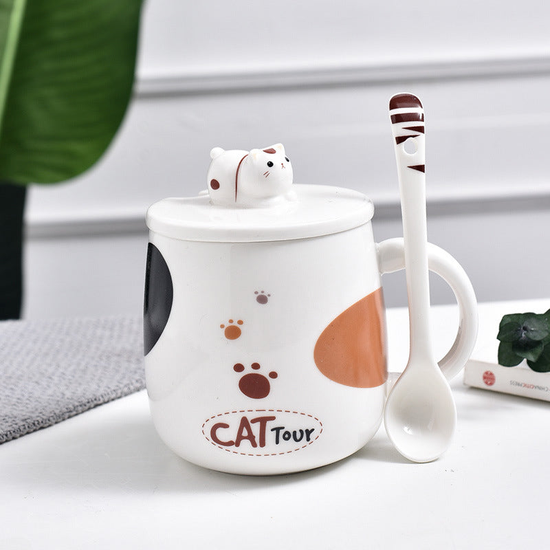 CeraCute Cat Ceramic Mug – 420ml Cute Coffee & Tea Cup