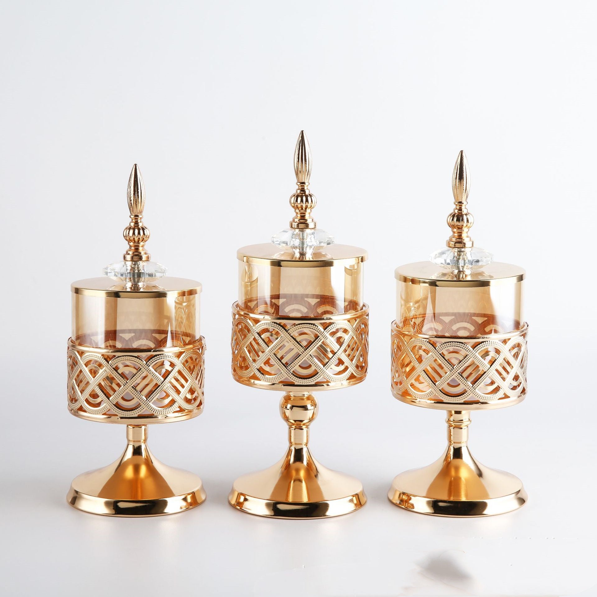 Gold Glass Decorative Candlestick – Modern Minimalist Home Decor