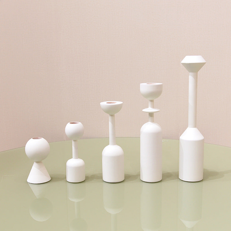 Wooden Candlestick – Simple Home Candle Holder for Decor & Photography